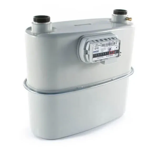 U16 diaphragm gas meter, a commercial gas meter roughly twice the size of a domestic U6, front view