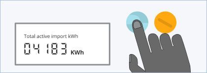 meter with one blue and one orange button on the left 