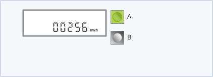 smart electrcity meter green a grey b button